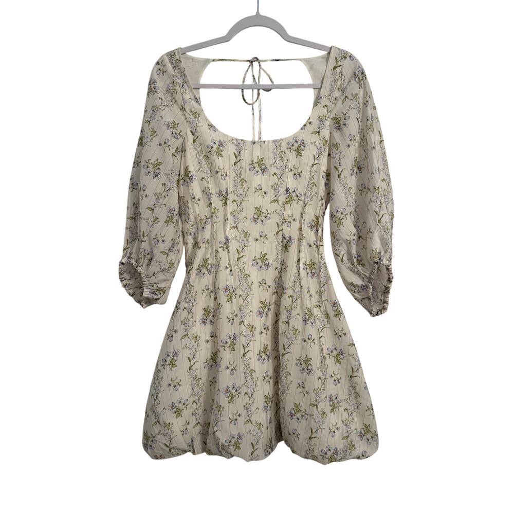 Brock Collection x H&M Women's XS Cottagecore Bubble Hem‎ Puff Sleeve Dress Boho